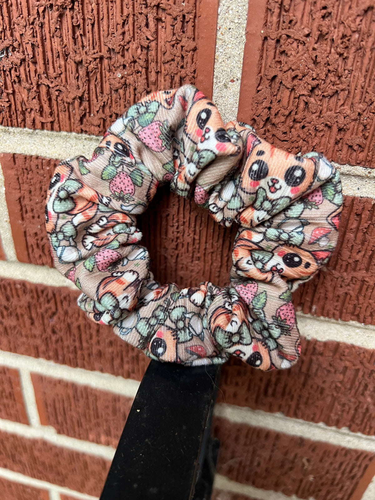 Strawberry Kitty Scrunchie