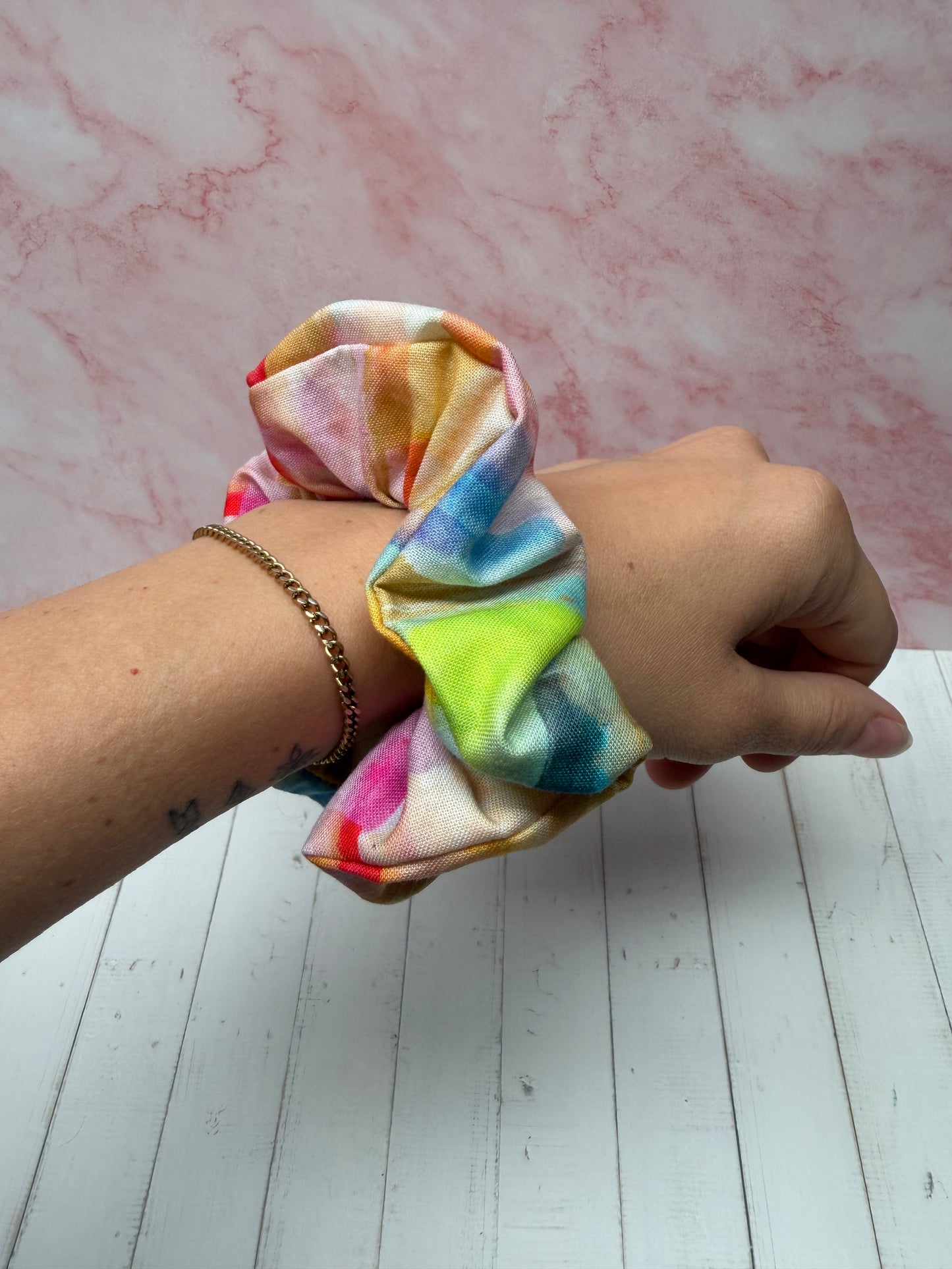 Spring Watercolor Scrunchie
